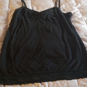 Black spaghetti-strap